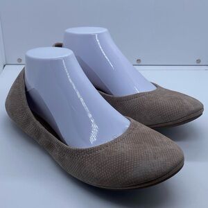 Lucky Brand Emmie Tan Flats Size 10 *see last photo for spot on shoe*